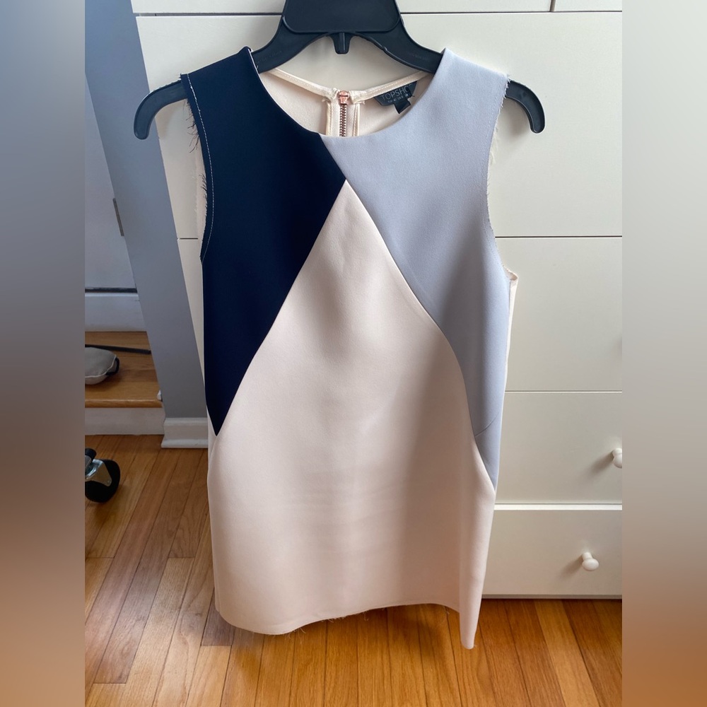 Topshop Colorblock Sleeveless Dress Sz 8